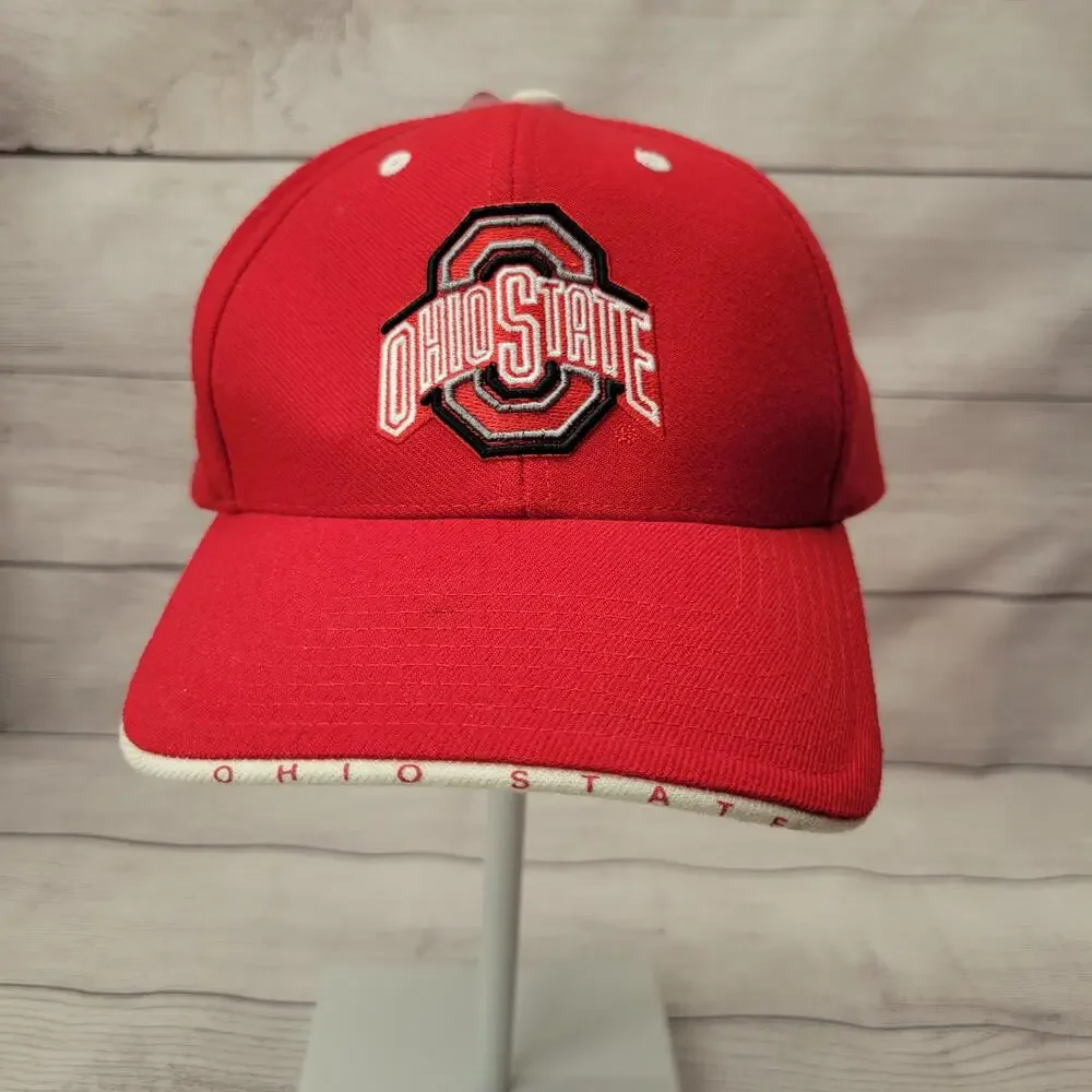 Red Wool Blend Ohio State Baseball Hat Adjustable Back New with Tags